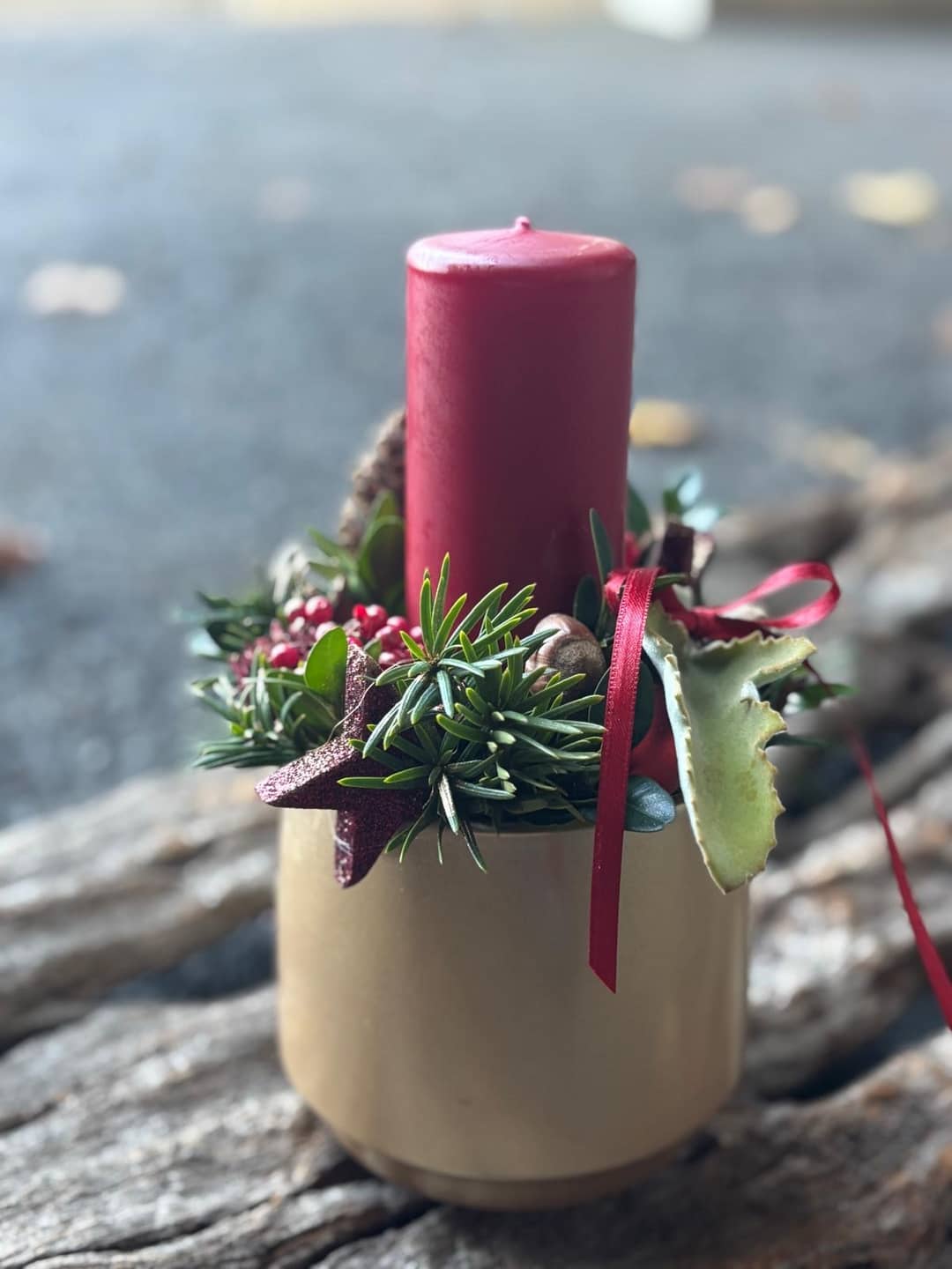 dekoration-kerze-bordeau